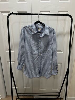 J. Crew Blue and Navy Striped Button-Down Shirt